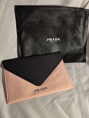 NWOT PRADA Pink and Black Nylon Envelope Pouch